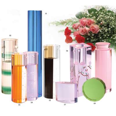 tall cylindrical glass flower vase for new home decoration